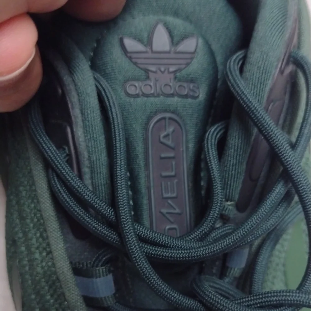 Adidas Green and White Sneakers with Chunky Sole